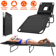 Folding Tanning Lounge Chair with Face Hole