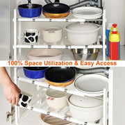 2-Tier Under Sink Organizer Retractable Kitchenware Rack Holders