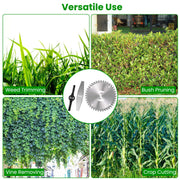 14Pcs Grass Trimmer Blades Accessories Weed Cutter Attachments 10Pcs 5.35In Plastic Blades 3Pcs 6In Stainless Steel Blades 1Pc 4In/6In Alloy Saw Blade