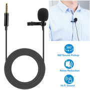 Clip On Microphone Hands Free Lavalier Lapel Mic Omnidirectional Microphone