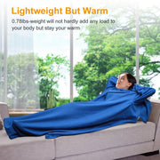 Wearable Fleece Blanket with Sleeves Cozy Warm Microplush Sofa Blanket Extra Soft Lightweight