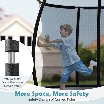 8FT Outdoor Heavy-Duty Recreational Trampoline-Black