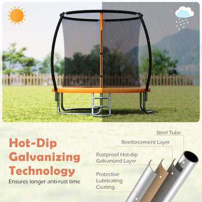 8FT Outdoor Heavy-Duty Recreational Trampoline-Orange