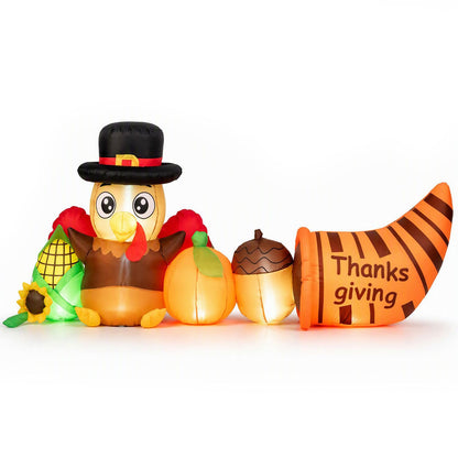 8.3 FT Thanksgiving Inflatable Turkey with Built-in Lights