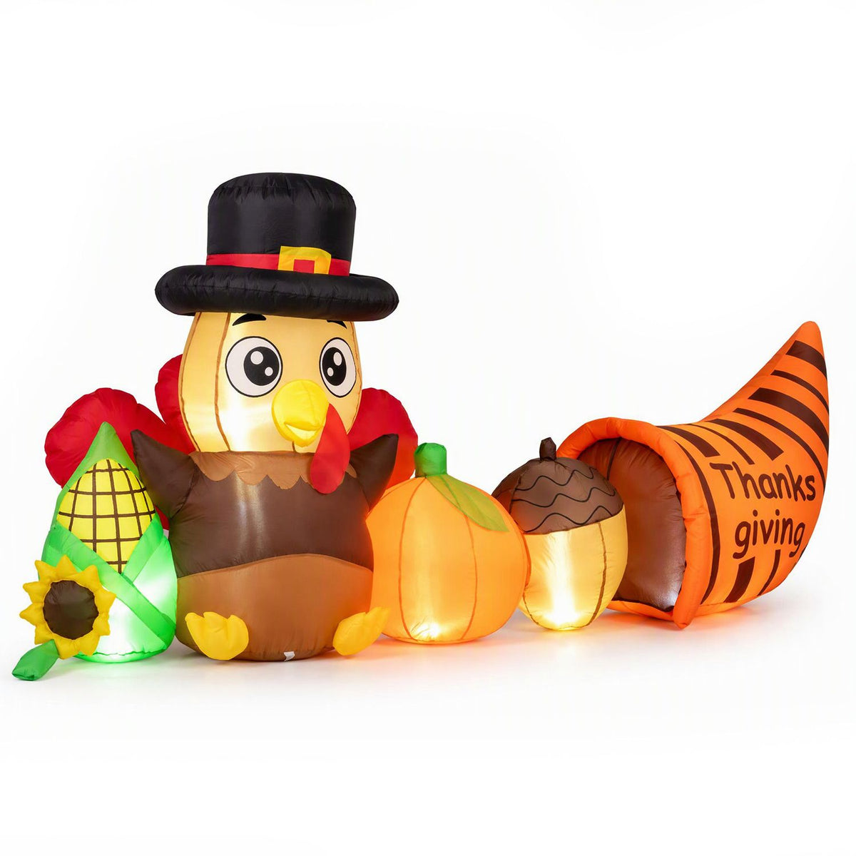 8.3 FT Thanksgiving Inflatable Turkey with Built-in Lights