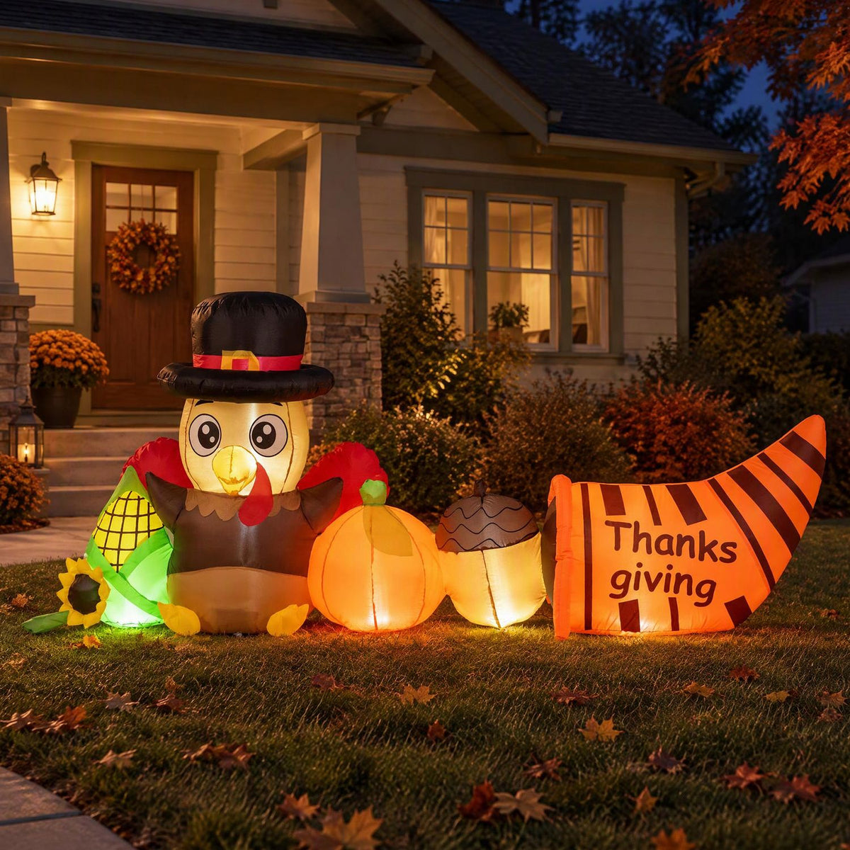 8.3 FT Thanksgiving Inflatable Turkey with Built-in Lights