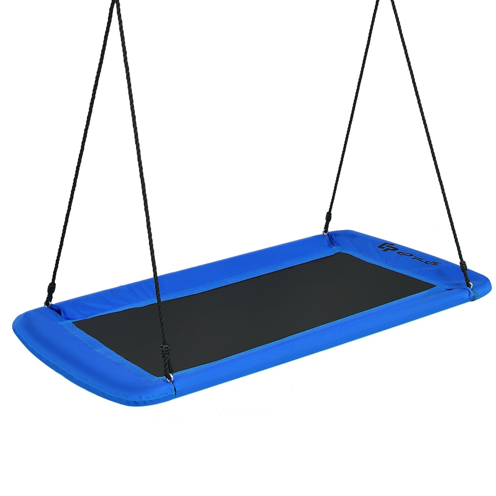 60 Inches Platform Tree Swing with 2 Hanging Straps - Blue