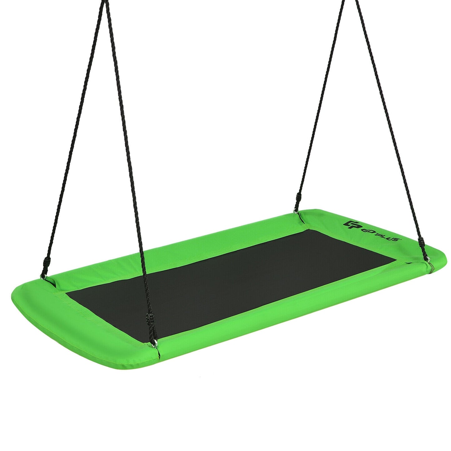 60 Inches Platform Tree Swing with 2 Hanging Straps - Green
