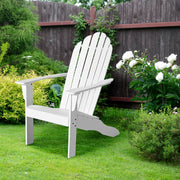 Acacia Wood Outdoor Adirondack Chair with Ergonomic Design-White