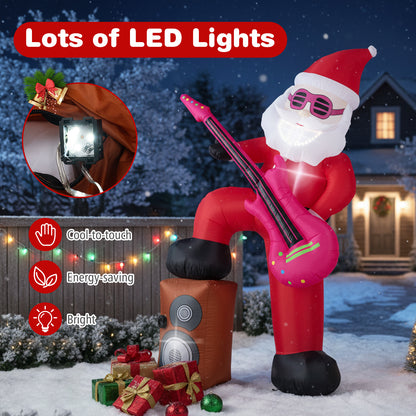 8.4 ft Inflatable Santa Claus with Sound-synced Light Effect and LED Lights