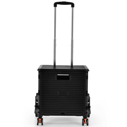 Costway Foldable Utility Cart for Travel and Shopping-Black