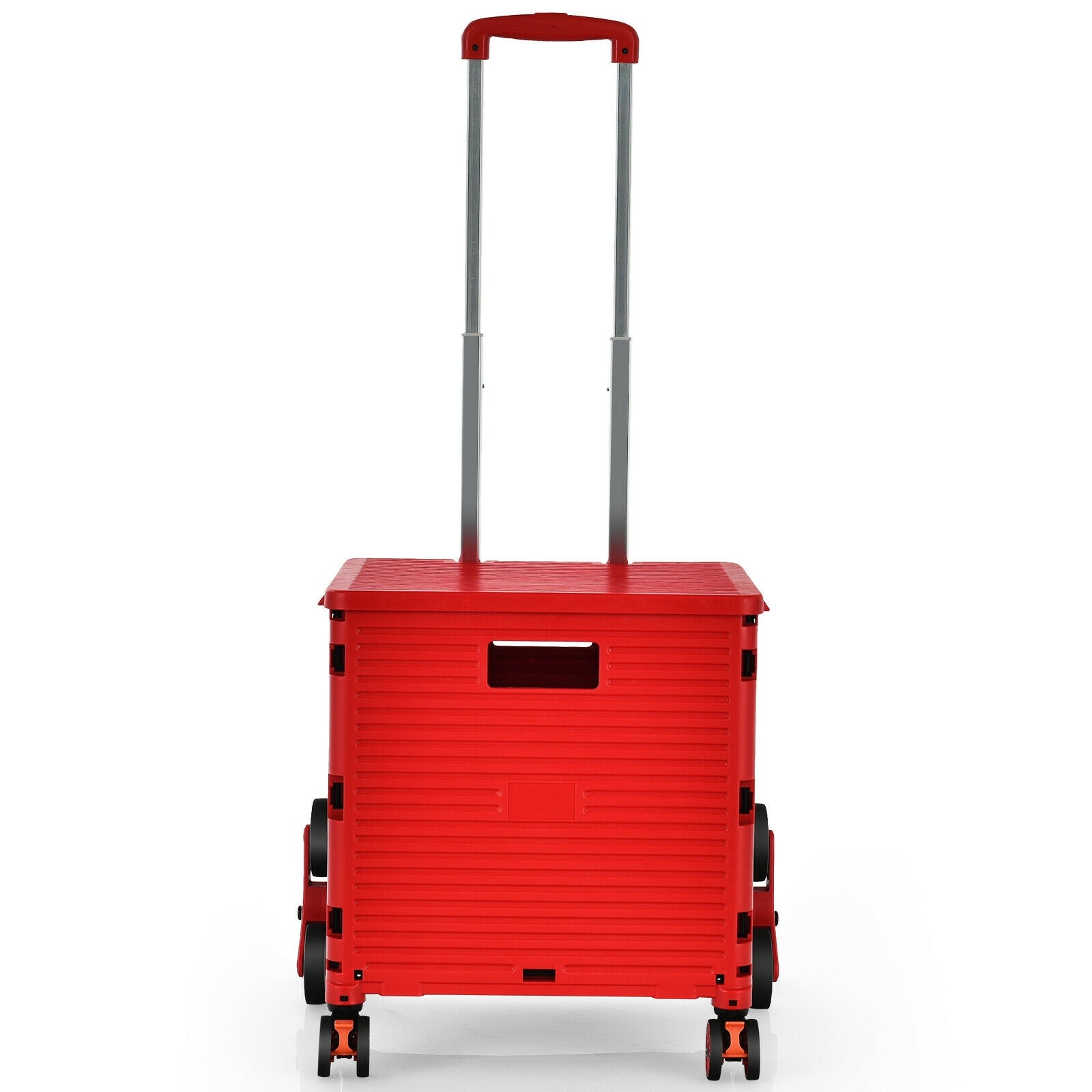 Costway Foldable Utility Cart for Travel and Shopping-Red