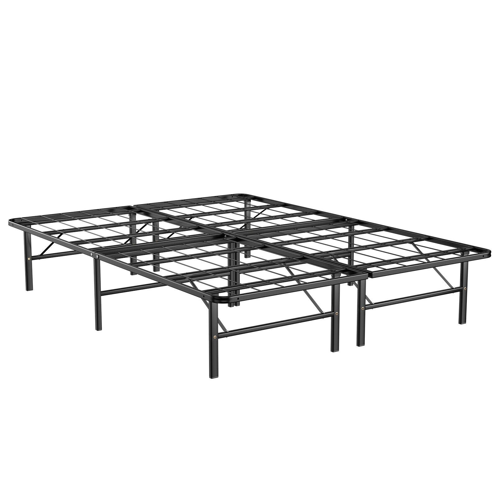 Twin/Full/Queen Size Foldable Metal Platform Bed with Tool-Free Assembly-Queen size - Queen Size