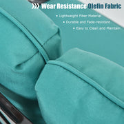 2PCS Patio Loveseat Bench Table Furniture Set with Cushioned Chair-Turquoise