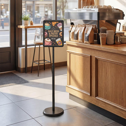 Adjustable Sign Holder Stand with 360° Rotation - 8.5 x 11 Inch