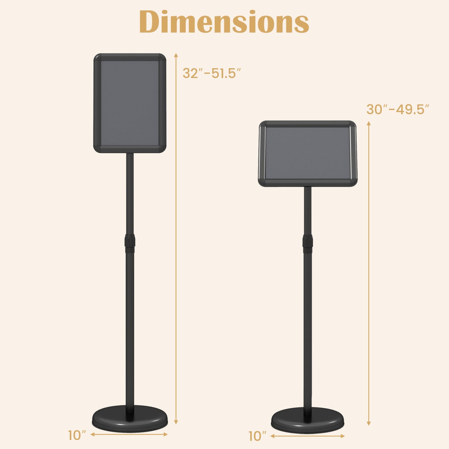 Adjustable Sign Holder Stand with 360° Rotation - 8.5 x 11 Inch