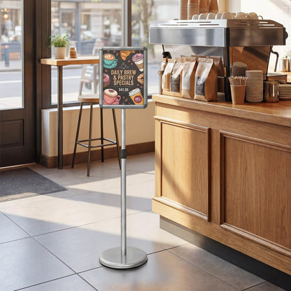 Adjustable Sign Holder Stand with 360° Rotation - 8.5 x 11 Inch