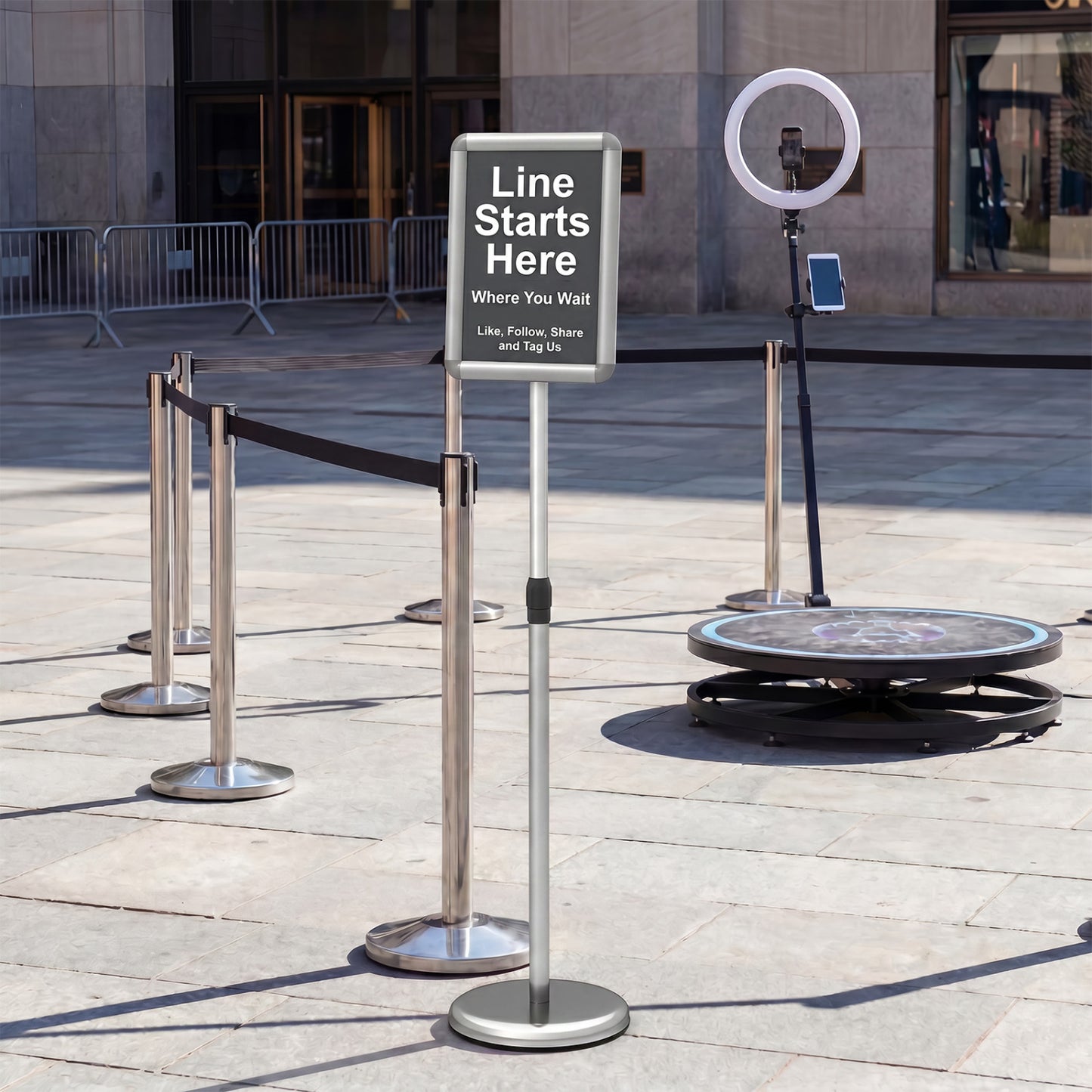 Adjustable Sign Holder Stand with 360° Rotation - 8.5 x 11 Inch