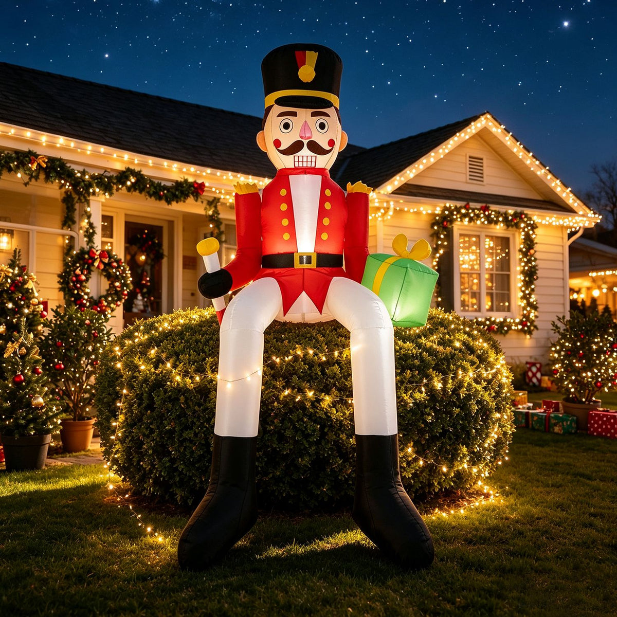 8.7 FT Inflatable Christmas Nutcracker Hanging Decoration for Holiday Decor