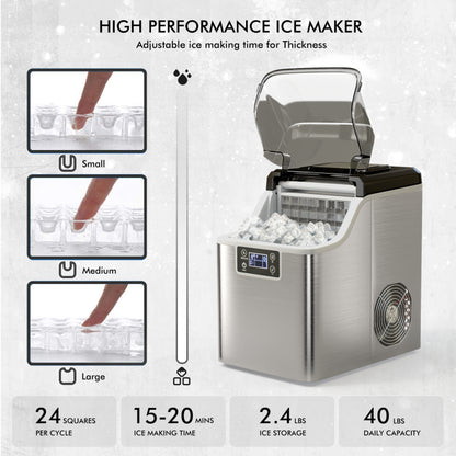 Portable Ice Maker with Scoop & Basket
