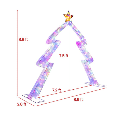 8.8 Feet Christmas Tree-shaped Archway with Top Star