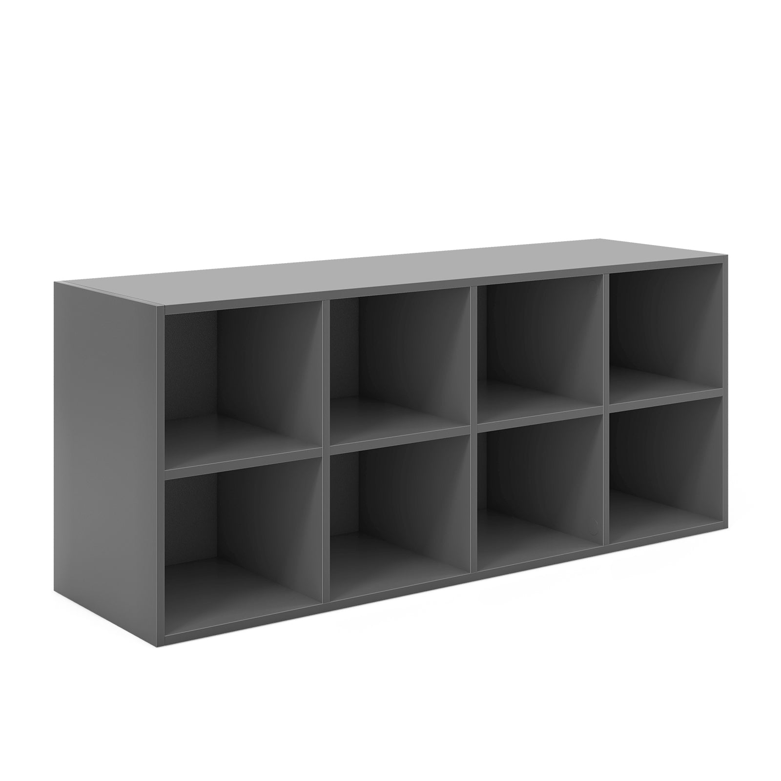 8 Cubbies Shoe Organizer with 500 LBS Weight Capacity-Gray - Gray