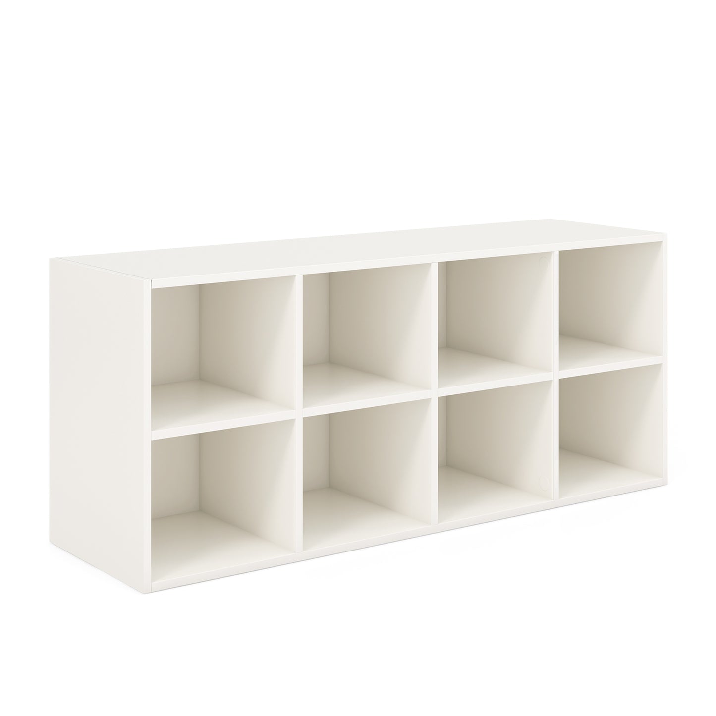8 Cubbies Shoe Organizer with 500 LBS Weight Capacity-Gray - White