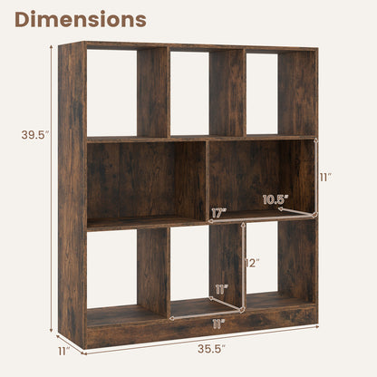 8-Cube Bookcase 3-Tier Storage Organizer with Anti-Tip Kit