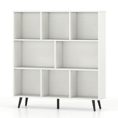 7/8/10-Cube Bookcase with 5 Tapered Metal Legs-7 Cubes - White