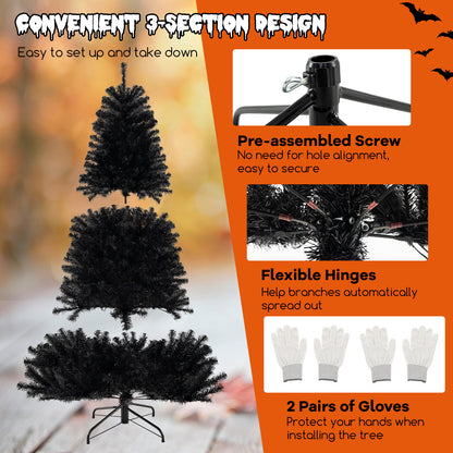 6/7/8 Feet Artificial Christmas Tree with 6 Lighting Modes and Spooky Sounds