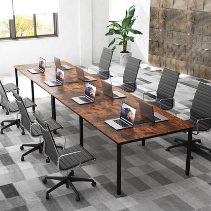 8 Feet Conference Room Table Large Meeting Table Seats up to 10 People-White