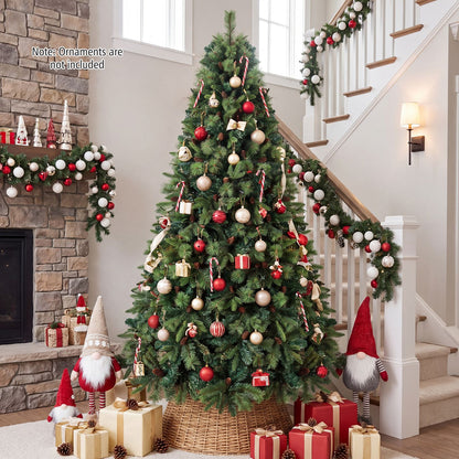 8 FT Pre-Lit Artificial Christmas Tree with 310/400/515 Warm White LED Lights and 8