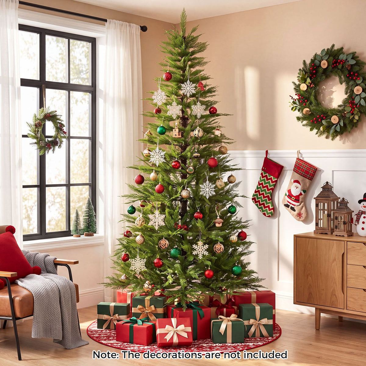 5 FT Pre-Lit Artificial Christmas Tree with 670 Warm White Lights