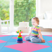 8 Feet PU Leather Folding Gymnastics Mat with Hook and Loop Fasteners