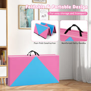 8 Feet PU Leather Folding Gymnastics Mat with Hook and Loop Fasteners