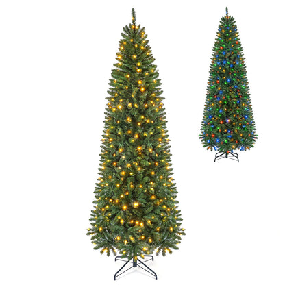 6 Feet Pre-Lit Artificial Christmas Tree with 300/250/170/380 Warm White and Multi
