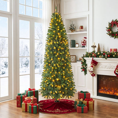 6 Feet Pre-Lit Artificial Christmas Tree with 300/250/170/380 Warm White and Multi