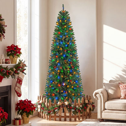 6 Feet Pre-Lit Artificial Christmas Tree with 300/250/170/380 Warm White and Multi