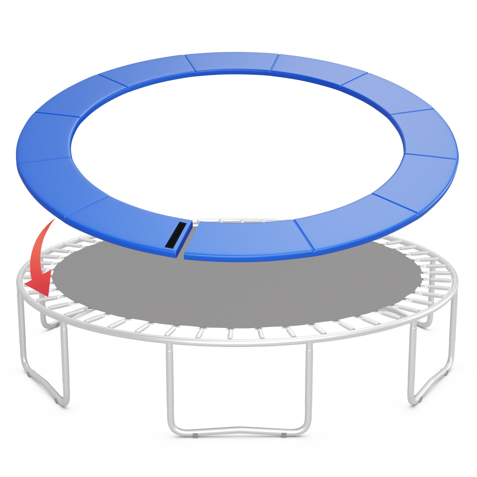 8 Feet Trampoline Pad Replacement Safety Pad with Fixing Straps (Blue)