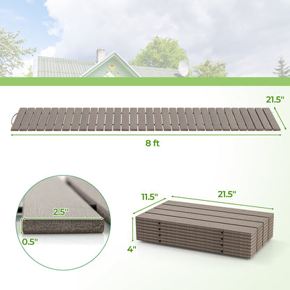 8 Ft Outdoor Garden Pathway Patio Roll Out Straight Walkways with Metal Wire Connection