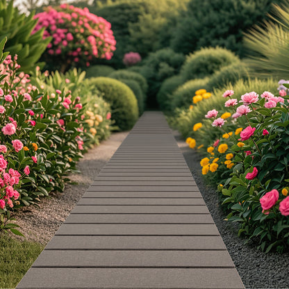 8 Ft Outdoor Garden Pathway Patio Roll Out Straight Walkways with Metal Wire Connection