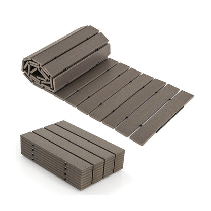 8 Ft Outdoor Garden Pathway Patio Roll Out Straight Walkways with Metal Wire Connection-M - S