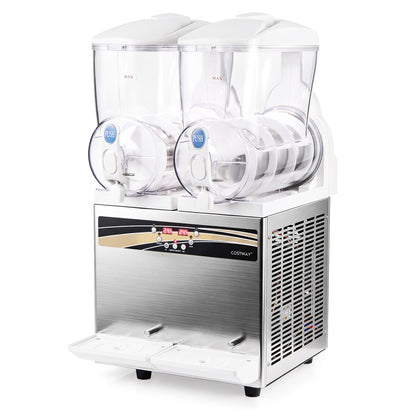 Commercial Slushie Machine 8 Gallon Dual Tank with LED Lights