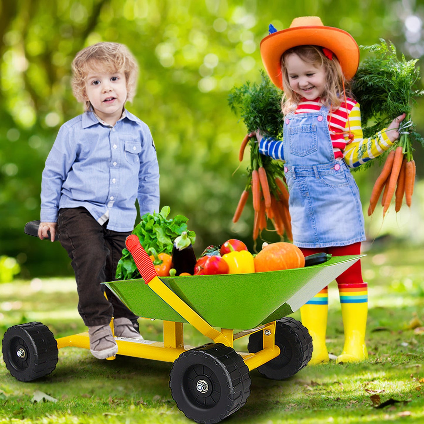 8 Inch Heavy Duty Kids Ride-on Sand Dumper with 4 Wheels