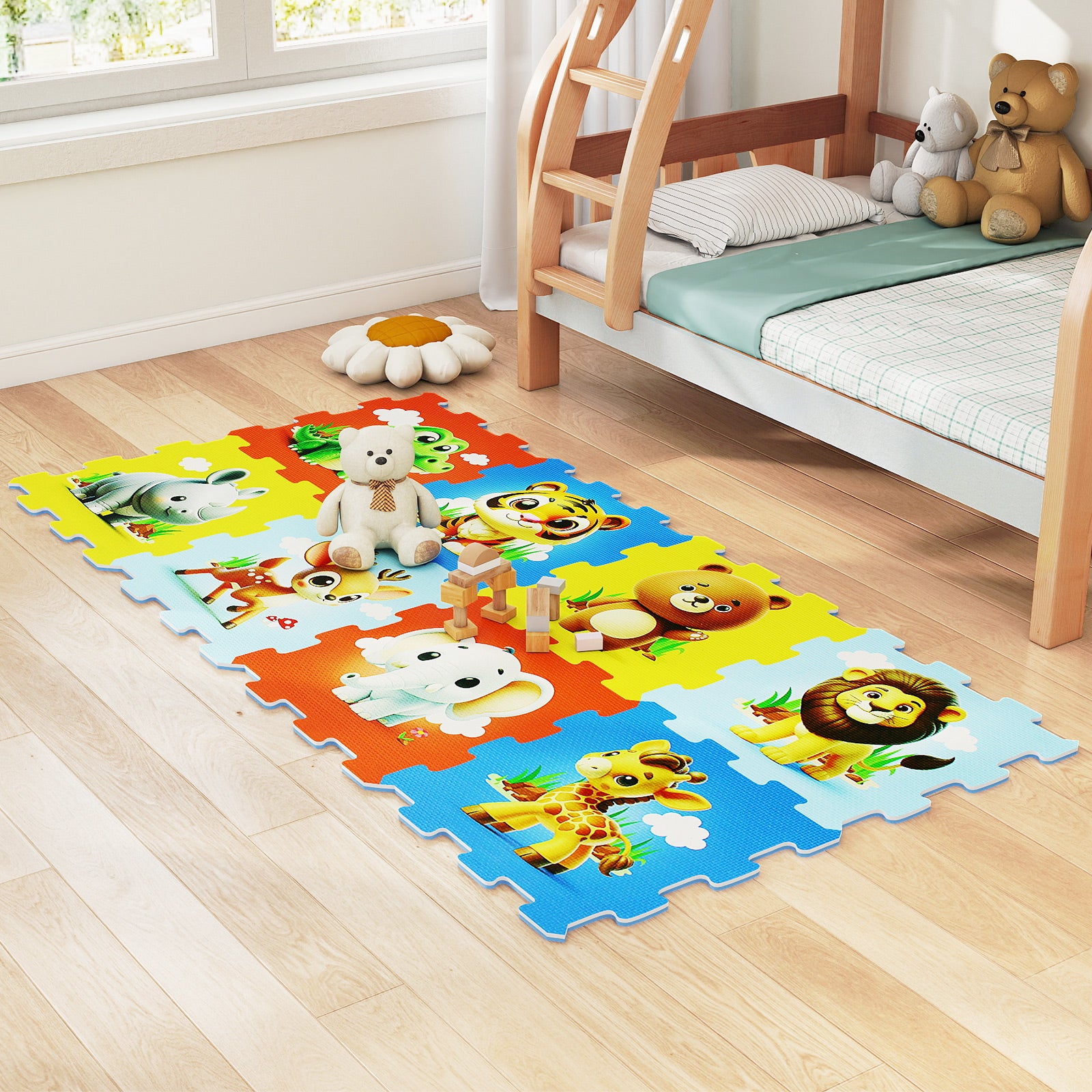 8-Piece Educational Animal Interlocking Baby Play Mat