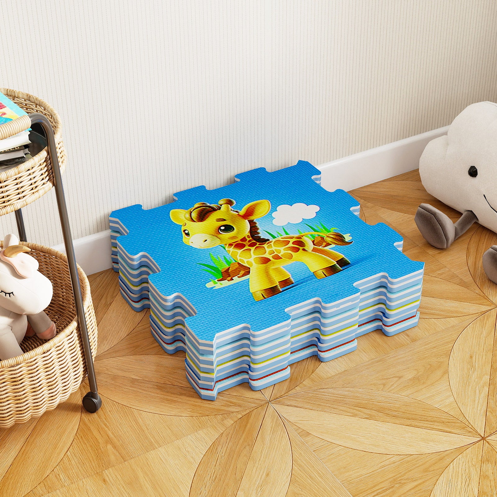 8-Piece Educational Animal Interlocking Baby Play Mat