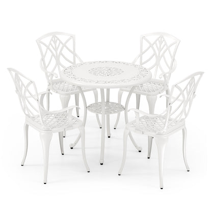 8-Piece Outdoor Furniture Set-Solar Umbrella Bistro Set Conversation Set Chaise Lounger Folding Bed Side Table Swing Chair & Dining Set
