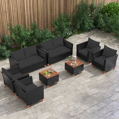 8-Piece Outdoor Conversation Set with Storage Coffee Table