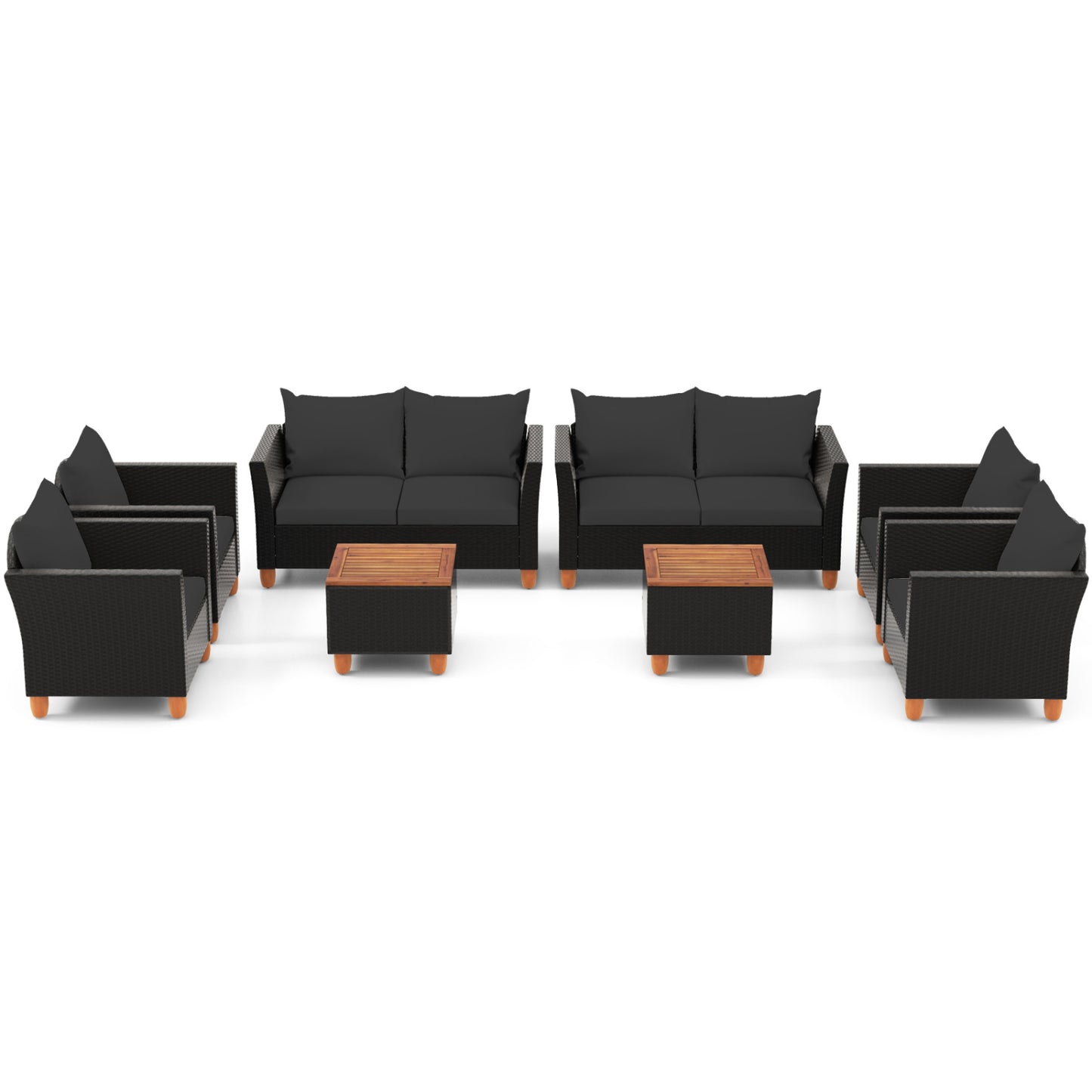 8-Piece Outdoor Conversation Set with Storage Coffee Table