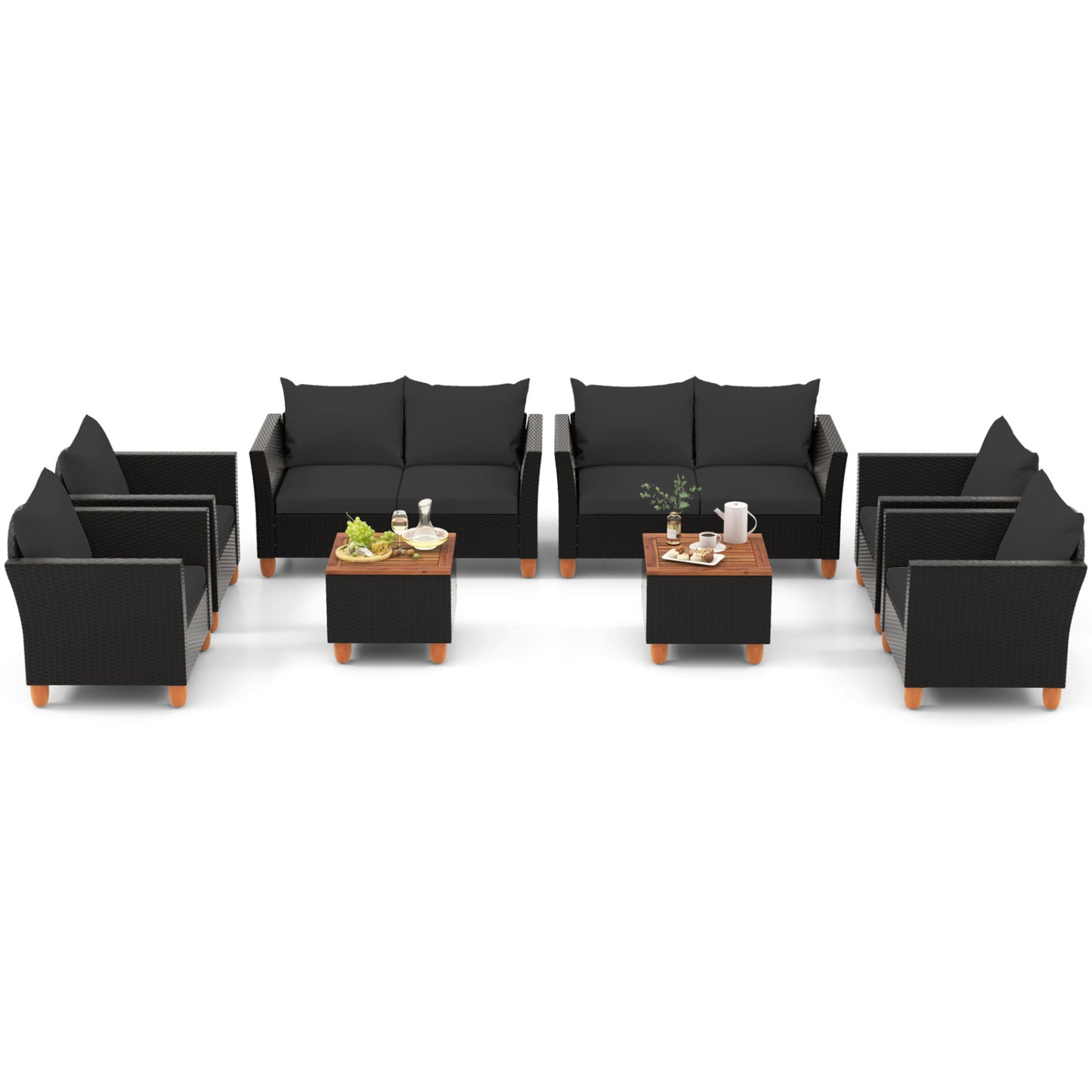 8-Piece Outdoor Conversation Set with Storage Coffee Table